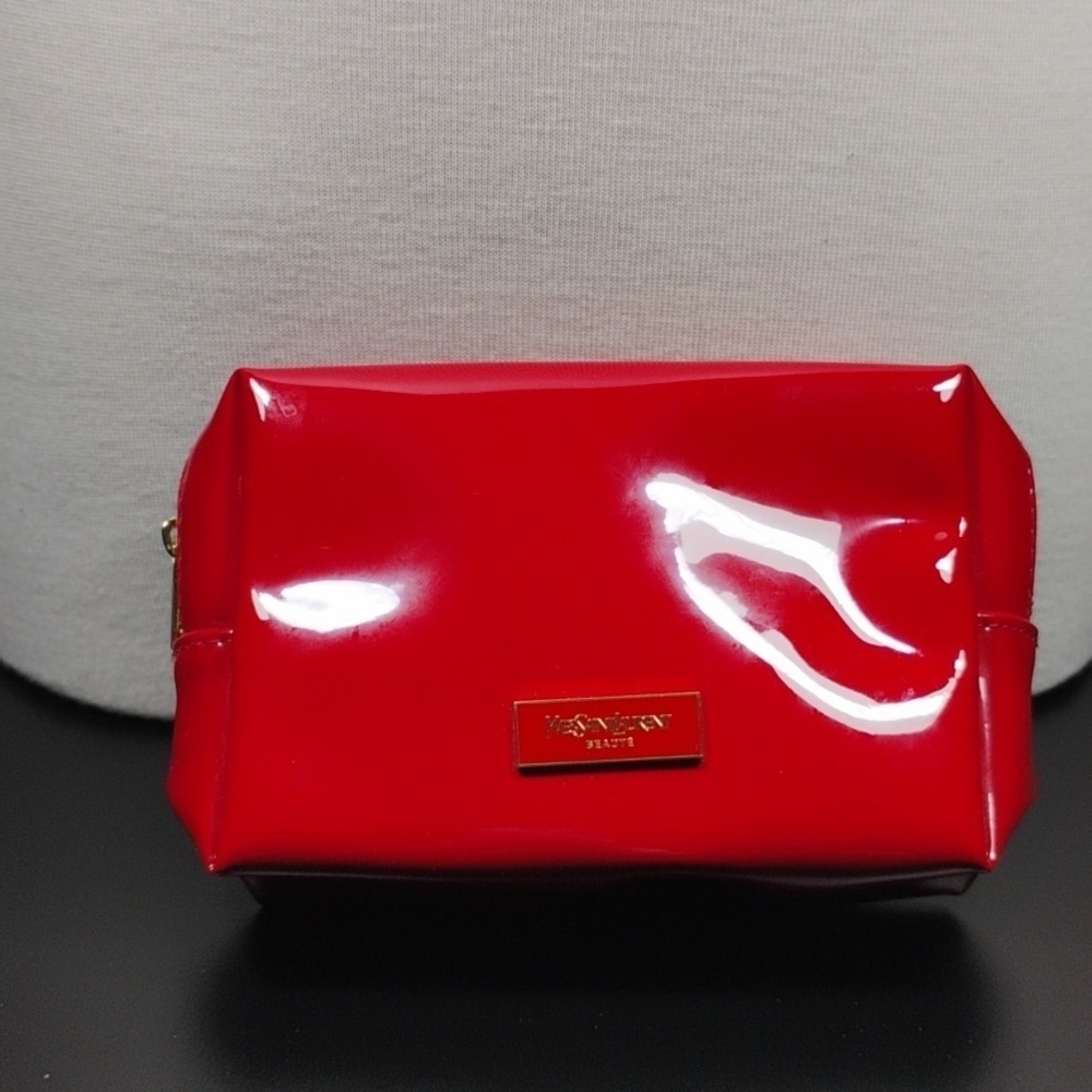 Yves Saint Laurent Red Cosmetic Bag Gold Zipper GWP - Picture 12 of 14